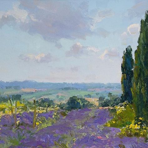 ARTIST 🎨 PAINTING 🎨 ART on Instagram: "🔴Sold “lavender field” 42x44,5 cm @taalay_art #art #oilpaintings #lavender #yorkshire #mylife #impressionism #pleinair #artworks #americanimpressionism #americanart #sanat #creativeart #artexhibition" Taalay Art, Lavender Field Painting, Lavender Field, American Impressionism, Paint Shades, Lavender Fields, Art Oil, Artist Painting, Color Theory