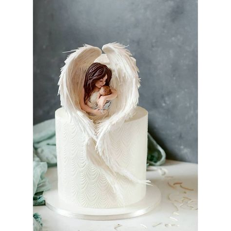 Welcome New Year, Baptism Cake, An Angel, Angel, Cake, White, Figurine