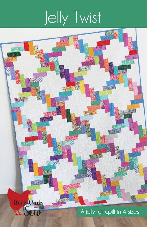 Jelly Twist #211 - Twist Quilt Pattern, Strip Quilt Patterns, Jelly Roll Patterns, Cluck Cluck Sew, Jelly Roll Quilt Patterns, Quilt Sewing Patterns, Quilt Art, Twist Pattern, Jellyroll Quilts