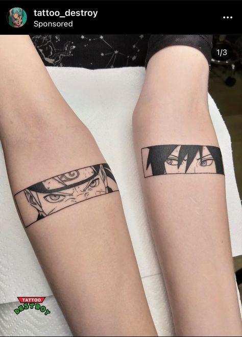 Naruto Couples Tattoos, Anime Friendship Tattoos, Anime Scene Tattoo, Sibling Anime Tattoos, Naruto Couple Tattoos, Matching Anime Tattoos Best Friends, Matching Naruto Tattoos, Naruto And Sasuke Tattoo, Naruto Sasuke Tattoo