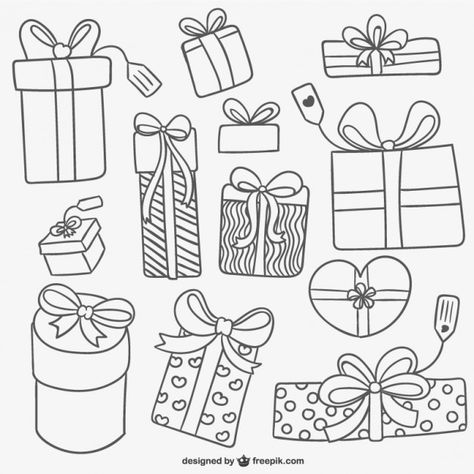 Xmas Drawing, Box Vector, Christmas Doodles, Holiday Gift Box, Kawaii Doodles, Christmas Drawing, Holiday Art, Doodle Drawings, Free Vector Art