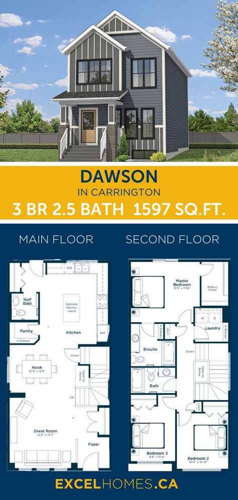 3 Bedroom Floor Plan 2 Story, Small Lot 3 Bedroom House Plans, Modern Farmhouse Duplex Plans, Small Home Floor Plans 2 Story, 2 Story Cottage Floor Plans, Long Two Story House Plans, Small 2 Bedroom House Plans Two Story, Tiny Two Story House Plans, 2 Story Simple House Plans