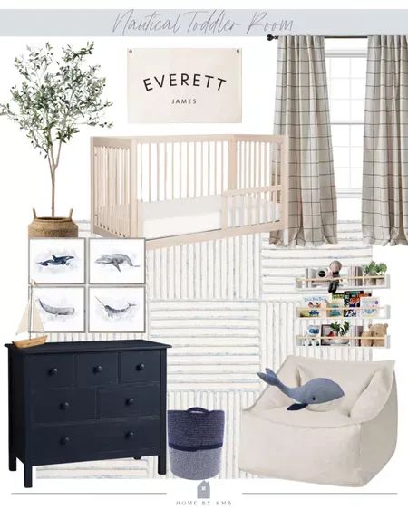 Nautical toddler boy bedroom | white and blue bedroom | boys room | nursery   #LTKhome #LTKkids Bedroom White And Blue, White And Blue Bedroom, Toddler Boy Bedroom, Toddler Boy Room, Boy's Rooms, Boy Toddler Bedroom, Toddler Boys Room, Bedroom White, Design Boards