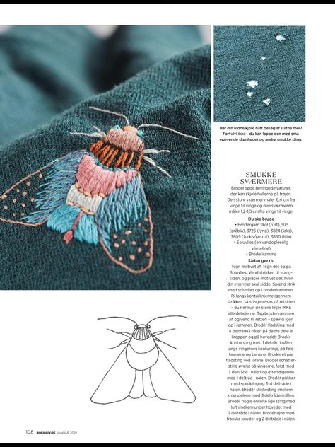 Visible Mending Stitches, Bugs Embroidery, Diy Sewing Clothes, Embroidered Clothes, Embroidery Inspiration, Embroidery Techniques, Hand Embroidery Designs, Diy Embroidery, Embroidery And Stitching