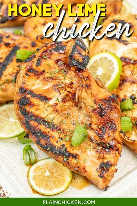 Chicken Marinade With Lime Juice, Honey Lime Chicken Marinade, Chicken Lime Recipes, Lime Chicken Marinade, Freezing Cooked Chicken, Chicken Lime, Lime Marinade For Chicken, Cheesy Chicken Recipes, 3 Ingredient Chicken