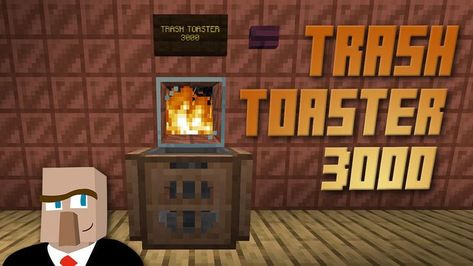 The Minecraft Trash Toaster 3000 YouTube Video Minecraft Trash Can, One Mistake, Trash Can, Minecraft, Canning