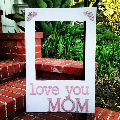 Polaroid prop for Mother's Day... made by Diana Hernandez. Poloroid Pictures Ideas, Party Photo Frame, Group Ideas, Diy Photo Booth, Mothers Day Crafts For Kids, Mother's Day Photos, Photo Booths, Dining Room Storage, Mother's Day Diy