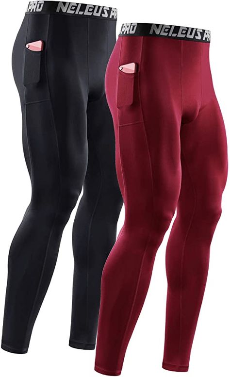 Amazon.com: Neleus Men's 2 Pack Dry Fit Compression Pants Running Tights with Pocket,6069,Black/Red,US M,EU L : Clothing, Shoes & Jewelry Time Traveler Costume, Adidas Sweats, Mens Workout, Time Traveler, Compression Tights, Compression Pants, Mens Workout Clothes, Running Tights, Womens Tights