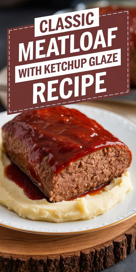 Savor the taste of home with this Classic Meatloaf with Ketchup Glaze. A hearty, delicious meal that's easy to make and always satisfying. Ketchup Meatloaf Recipes, Meatloaf Glaze Recipes, Meatloaf With Ketchup, Meatloaf Glaze Recipe, Meatloaf Recipes Easy, Ketchup Meatloaf, Couple Dinner, Meatloaf Glaze, Couples Dinner