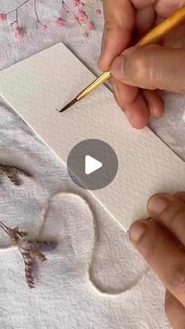 Pen On Watercolor, Watercolour Plant Painting, Lose Watercolor Painting, Painting Lessons For Beginners, How To Watercolour Paint, Watercolor Angel Painting, Hand Painted Cards Ideas Simple, How To Draw With Watercolor, Simple Watercolor Ideas For Beginners Step By Step