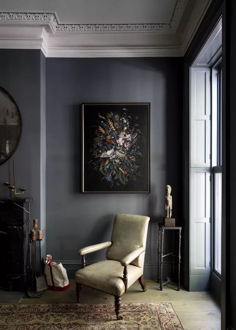 Dark Gray Paint Colors, Dark Academia Interior, Most Popular Paint Colors, Office Paint Colors, Dark Grey Paint, Black Paint Color, Dark Paint Colors, Dark Grey Walls, Popular Paint Colors