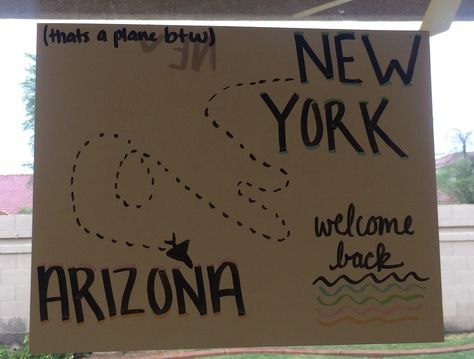 Welcome Signs Airport Ideas, Welcome Signs For Airport, Welcome Signs For Exchange Students, Welcome Back Home Poster, Welcome Home Signs Diy Poster Airport, Airport Poster Welcome, Welcome To Usa Sign Airport, Welcome Back Poster Ideas Airport, Welcome Home Signs For Missionaries