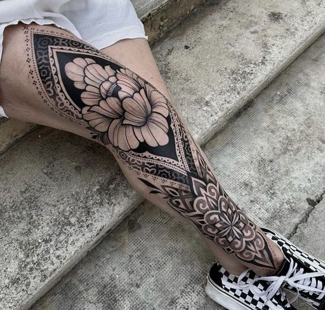 Knee Tattoos, Tattoo Over Scar, Full Leg Tattoos, Omerta Tattoo, Intricate Tattoo, Back Of Shoulder Tattoo, Leg Tattoos Women, Incredible Tattoos, Leg Sleeve Tattoo