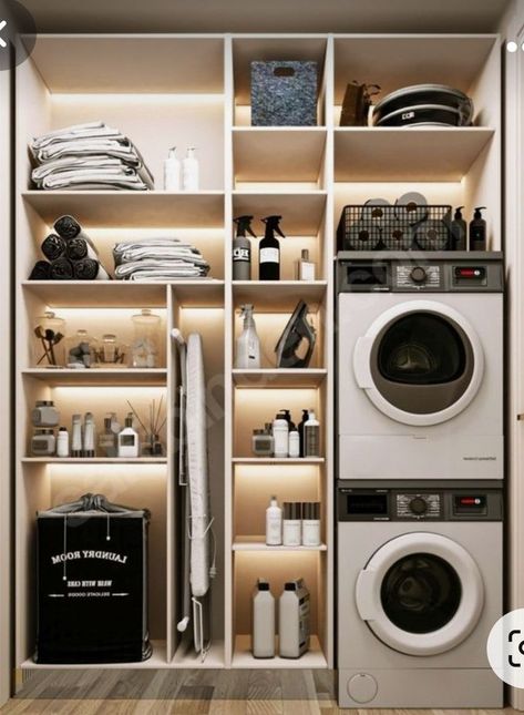 Laundry Cupboard, Home Cleaning Tips, Stylish Laundry Room, Dream Laundry Room, Laundry Room Closet, Laundry Room Layouts, Laundry Room Renovation, Laundry Design, Modern Laundry Rooms