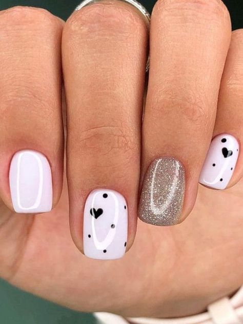 Nails For Spring 2023, Cute Heart Nails, Heart Nail Designs, Subtle Nails, Heart Nail, Cute Gel Nails, Cute Heart, Minimalist Nails, Heart Nails