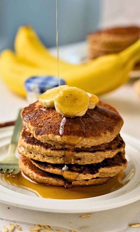 Healthy Pancakes (15g Protein, No Eggs, No Protein Powder) - The Conscious Plant Kitchen Healthy Vegan Protein Pancakes, Healthy Pancakes No Eggs, Protein Pancakes No Protein Powder, Conscious Plant Kitchen, Vegan Protein Pancakes, Healthy Pancakes, Plant Kitchen, Pancakes Healthy, Free Keto Recipes