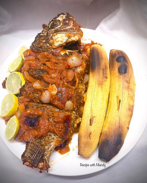 @recipe_with_mandy shared a photo on Instagram: “Fish barbecue + roasted plantain #dinnerideas #tilapiarecipe #tilapiafish #foodblogger #foodblog9ja #africanfoodie #ilovetocook #” • Mar 16, 2021 at 2:38pm UTC Roasted Plantains, Barbecue Fish, Ghanaian Food, Africa Food, Tilapia Recipes, Food Business, Sacramento, Food Blogger, Steak