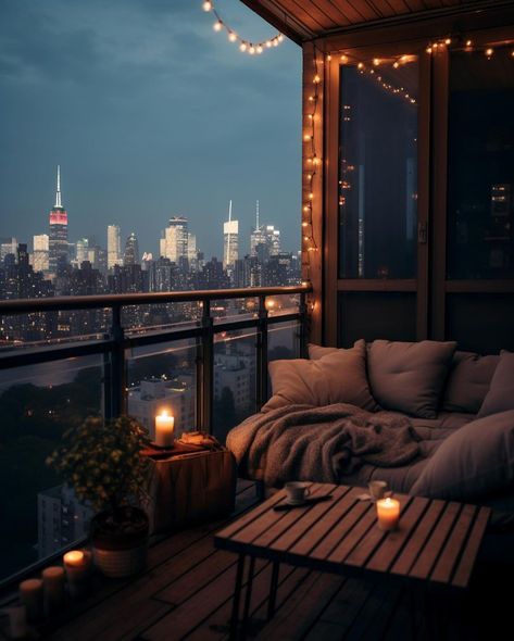 Rainy Balcony Aesthetic, Balcony Night Aesthetic, Balcony Aesthetic Night, Apartment Aesthetic Balcony, Rainy Window, Interior Drawing, City View Apartment, Cool Room Designs, Ideal House