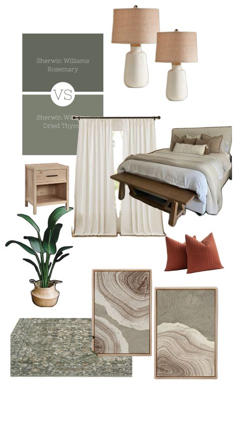 Sage Bedroom Accent Wall, Olive Accent Wall Bedroom, Olive Accent Wall, Green Gray Bedroom, Sage Bedroom, Bedroom Plan, Sage Green Walls, Room Master, Bedrooms Decor