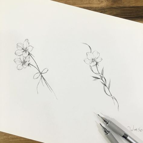 ∥flower illust design∥꽃 도안∥ . . . . #illust #tattoo #tattoodesign #wonseok #tattooist #flowerdrawing #tattoos #drawing #tinytattoo… Jasmine Tattoo, Violet Flower Tattoos, Violet Tattoo, Tattoos Drawing, Orchid Tattoo, Muster Tattoos, Small Flower Tattoos, Flower Tattoo Shoulder, Tiny Tattoo