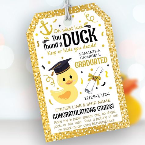 Cruising Ducks Tags, Cruising Duck Tags, Ship Names, Tags Printable, Graduation Diy, Printable Tags, Rubber Duck, Diy Custom, You've Been