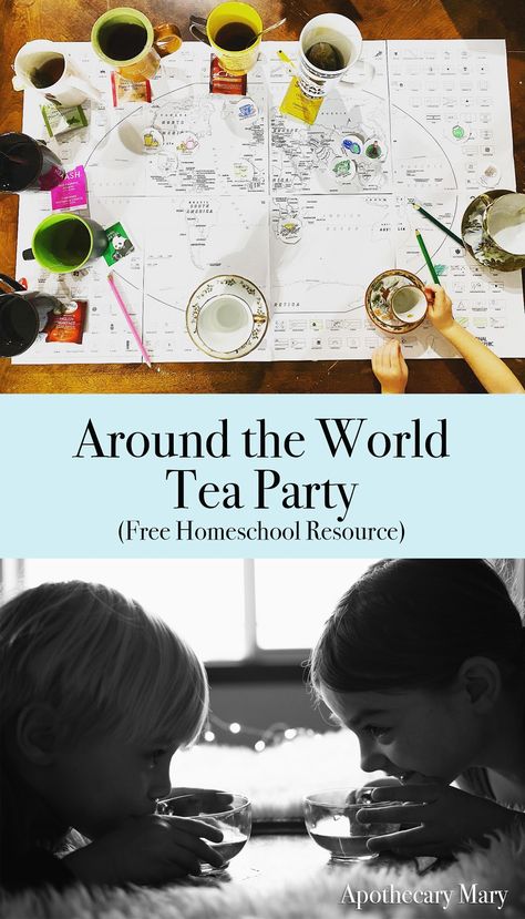 Around The World Tea Party, Global Perspectives Activities, Homeschool Tea Time, Tea Around The World, Poetry Tea Time Homeschool, Preschool Tea Party, Poetry Tea, Poetry Tea Time, Global Perspectives