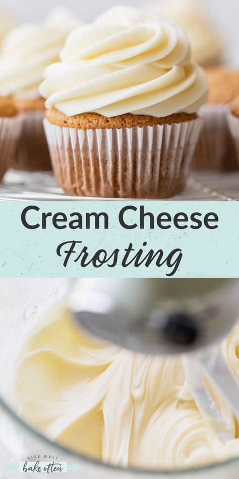 Recipe For Cream Cheese, Different Desserts, Live Well Bake Often, Homemade Cream Cheese Frosting, Cream Cheese Frosting Easy, Homemade Cream Cheese, Cheese Frosting Recipe, Frosting Recipes Easy, Cake Frosting Recipe