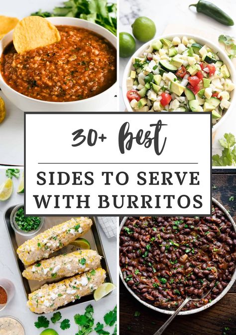 Sides To Go With Burritos, Burrito Buffet Ideas, What To Serve With Burritos, Burrito Side Dish Ideas, Sides With Burritos, Burrito Side Dish, Burrito Stand Ideas, Burrito Bar Ideas, What To Serve With Birria Tacos