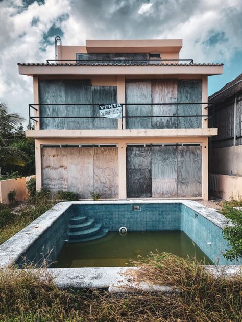 Abandoned Resort, Green Pool Water, Secrets Resorts, Green Pool, House Property, Sandals Resorts, Thatched Roof, Archipelago, Riviera Maya