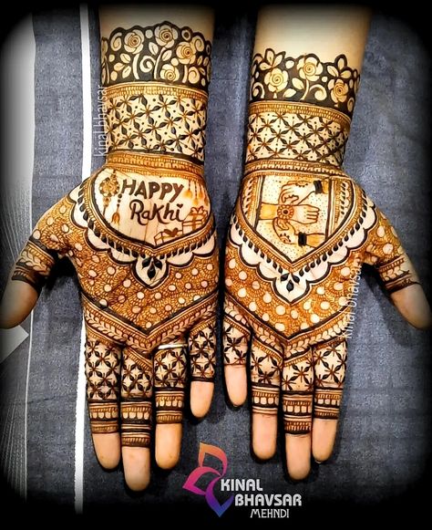 12+ Beautiful Rakshabandhan Mehendi Designs That Will Surely Impress You!! - SetMyWed Mehndi Designs Bridal Hands, Beginner Henna Designs, Rakhi Design, Full Mehndi Designs, Bridal Mehendi Designs, Circle Mehndi Designs, Latest Simple Mehndi Designs, Mehndi Designs For Girls, Mehndi Art Designs