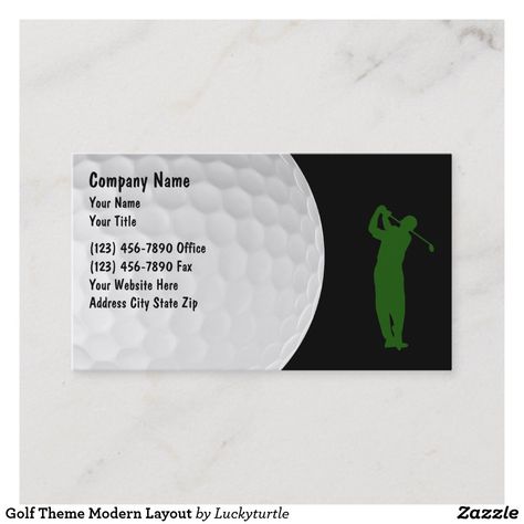 Golf Theme Modern Layout Business Card Golf Bar, Golf Business, Golf Poster, Business Cards Layout, Accessories Business, Modern Layout, Golf Theme, Golf Shop, Golf Player