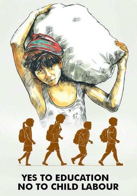 World Day Against Child Labour Child Labor Poster Drawing, Social Awareness Posters Drawing, Stop Child Labour Posters, Poster On Child Labour, Child Labour Images, Child Labour Drawing, Child Labour Poster, Social Poster Design, World Day Against Child Labour