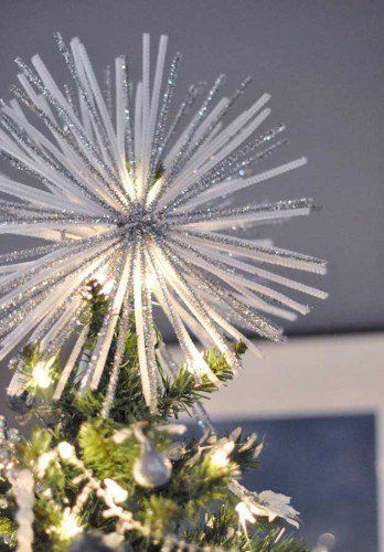 Pipe Ceaner Starburt | 15 DIY Christmas Tree Topper Ideas, check it out at https://diyprojects.com/diy-christmas-tree-topper-ideas Tree Topper Ideas, Diy Tree Topper, Homemade Christmas Tree, Hat Tree, Xmas Tree Toppers, Dollar Tree Christmas Decor, Toppers Diy, Diy Christmas Tree Topper, Christmas Wreaths Diy Easy