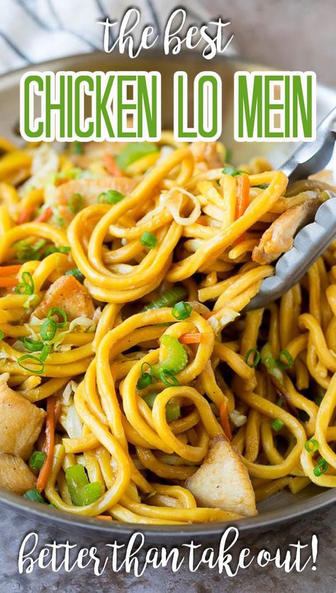 Chicken Lo Mein Recipe Easy, Chinese Dishes Recipes, Chicken Lo Mein Recipe, Fresh Egg Noodles, Lo Mein Recipe, Fry Noodles, Noodles Chicken, Chicken Lo Mein, Chow Mein Recipe