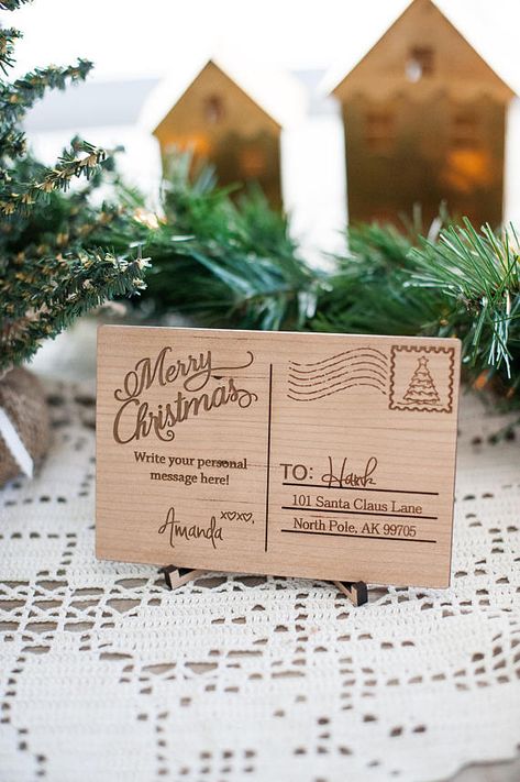 Wooden Christmas Postcard-Personalized gift-Wooden Letter-Gift First Wedding Anniversary Gift, Thoughtful Gifts For Him, Wood Postcard, David Michael, First Anniversary Gifts, First Wedding Anniversary, Wooden Letter, Letter Gifts, Wooden Christmas