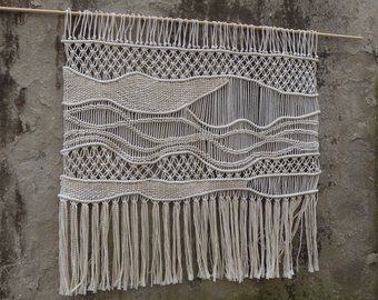 Macrame wall hanging, macrame, macrame curtain, wedding backdrop, macrame wall decor, wall art, textile art, living room decor, nursery decoration, womens gift idea, macrame hanging by WallKnot Tapestry Headboard, Bedroom Tapestry, Large Headboard, Macrame Wall Hanging Large, Macrame Wedding Backdrop, Tapestry Loom, Macrame Headboard, Macrame Wedding, Bohemian Wall Hanging