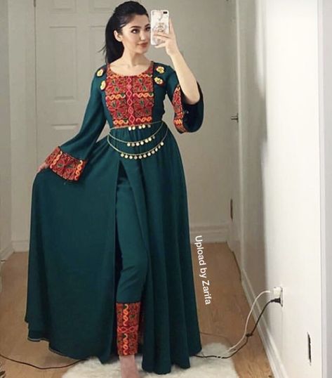 Designer Punjabi Suits, Punjabi Suits, Green Dress, A Woman, Wall, Green, Red, Gold