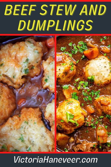 Beef Stew and Dumplings Crockpot Beef Stew with Dumplings Beef Stew And Dumplings, Tasty Beef Stew Recipe, Gluten Free Beef Stew, Spicy Beef Stew, Beef Stew Stove Top, Beef Stew With Dumplings, Tasty Beef Stew, Stew And Dumplings, Crockpot Recipes Beef Stew