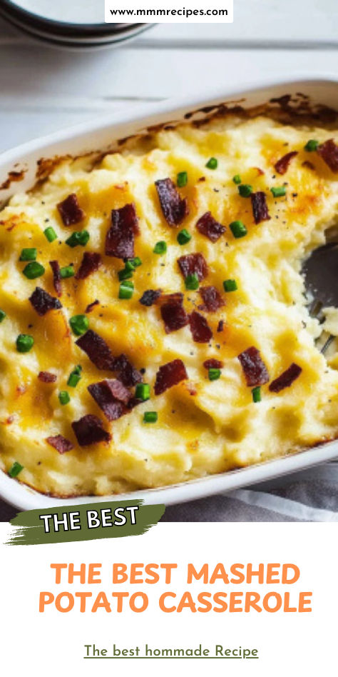 Creamy, cheesy, and oh-so-comforting! This mashed potato casserole is a must-have side dish for Thanksgiving. It pairs perfectly with turkey, stuffing, and all the fixings. Make this for Friendsgiving, too, and watch it disappear! 🥔🧡 Turkey Mashed Potato Stuffing Casserole, Stuffed Potato Casserole, Casserole For Thanksgiving, Thanksgiving Potatoes Recipes, Mashed Potato Casserole Recipes, Thanksgiving Potatoes, Traditional Thanksgiving Recipes, Mashed Potato Casserole, Fluffy Mashed Potatoes