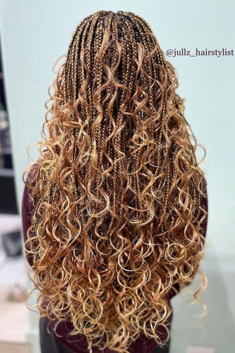 24 Trendy Goddess Braids With Color in 2024 | Lookosm Goddess Braids Medium Length, Knotless Braids With Loose Curls, Goddess Braids Medium, Braids With Loose Curls, Goddess Braids With Color, Braids Medium Length, Braids With Color, Goddess Braid Styles, Braids Medium