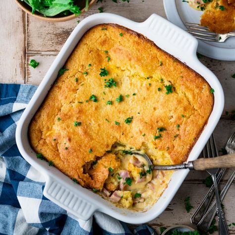 Cornbread Topping, Jiffy Mix Recipes, Ham Casserole Recipes, Ham Salad Recipes, Ham Casserole, The Seasoned Mom, Leftover Ham Recipes, Cornbread Casserole, Sweet Cornbread