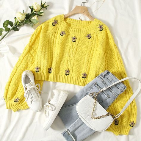 Yellow Lantern, Aesthetic Yellow, Trendy Dress Outfits, Foto Tips, Yellow Outfit, Korean Fashion Dress, Fashionista Clothes, Shop For Women, Women Sweaters