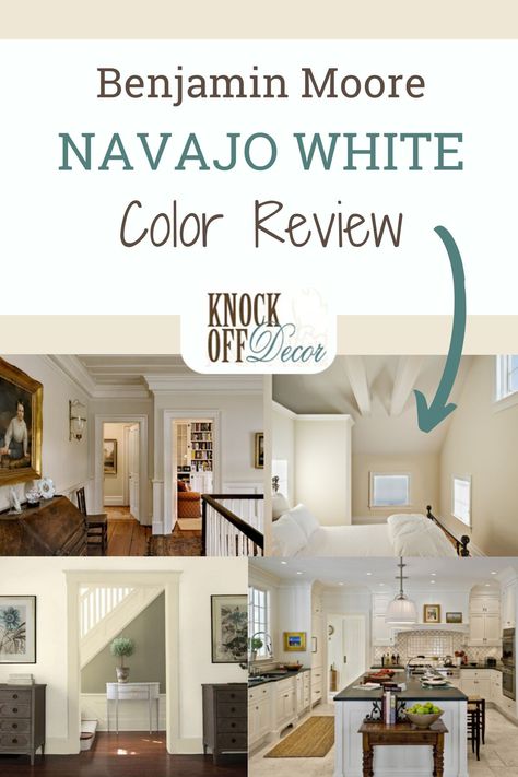 I absolutely LOVE BM Navajo White, and I do recommend this paint color to all my clients who are aiming for a warm feel in their homes. But be careful about when, where, and how you plan to use this paint color. Don’t worry – I’ll help you! Navajo White Benjamin Moore Color Palette, Navajo White Benjamin Moore Living Rooms, Bm Navajo White Walls, Benjamin Moore Navajo White Walls, Navaho White Paint, Behr Navajo White, Navajo White Walls, Navajo White Benjamin Moore, Bm Navajo White