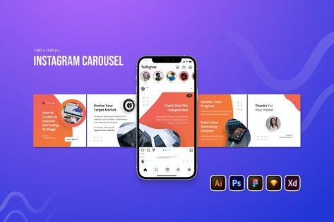 Social Media Strategy Instagram Carousel Post, Graphic Templates - Envato Elements Carousel Post Design, Instagram Carousel Post, Carousel Post, Instagram Font, Instagram Carousel, Social Media Strategy, Sketch Notes, Marketing Channel, Social Media Page Design