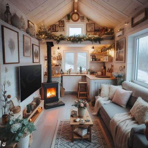 Tiny House Lounge, Shed House Interior Ideas, Tiny Home Living Room, Tiny Cottage Interior, Miramar Florida, Tiny House Living Room, Diy Cat Litter, Shed Interior, Shed Home