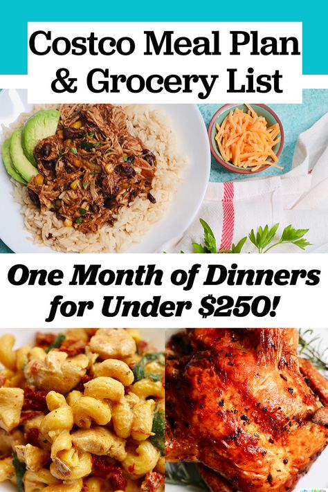 Costco Meal Plan, Costco Meals, Meal Planning Menus, Meal Plan Grocery List, Monthly Meal Planning, Budget Meal Planning, Family Meal Planning, A Family Of Four, Dinner Plan