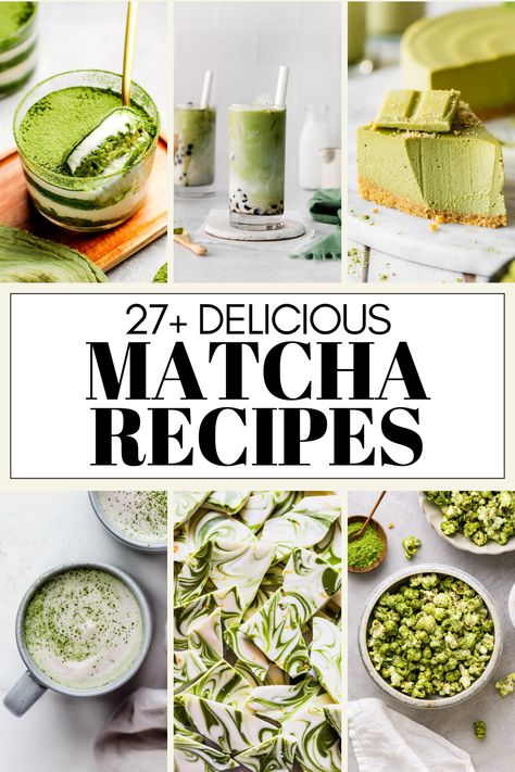 Matcha is a type of green tea that is made from ground tea leaves. It is a popular ingredient in Japanese cuisine and is used in a variety of dishes, including drinks, desserts, and even main courses. Here's 27+ matcha recipes to try out! Easy Matcha Dessert Recipes, Healthy Matcha Recipe, Matcha Panna Cotta Recipe, Matcha Noodles, Green Tea Recipes Desserts, Matcha Dessert Recipes, Matcha Tea Recipes, Matcha Bubble Tea, Matcha Drink Recipes