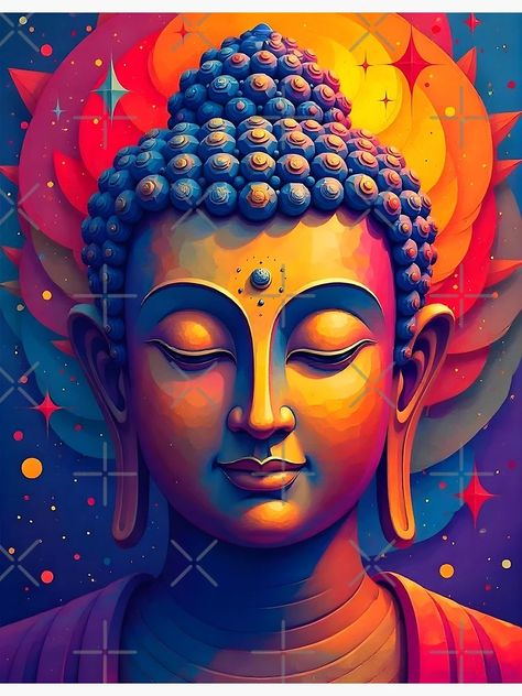 "Vibrant Abstract Colorful Modern Art Buddha Painting" Poster for Sale by Dev-Ang | Redbubble Abstract Buddha, Buddha Pictures, Colorful Modern Art, Rama Krishna, Buddha Art Drawing, Art Buddha, Buddha Wall Art, Buddha Art Painting, Jesus Artwork