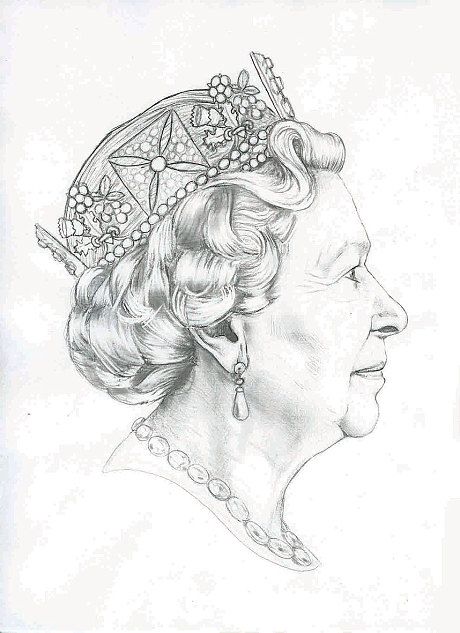 telegraph:  A sketch of Queen Elizabeth II by Royal Mint artist Jody Clark that will be used on British coins Elizabeth Queen, Queen Drawing, Royal Diamond, Rainha Elizabeth Ii, Reine Elizabeth, Portrait Sketch, Elisabeth Ii, Royal Mint, Queen Art