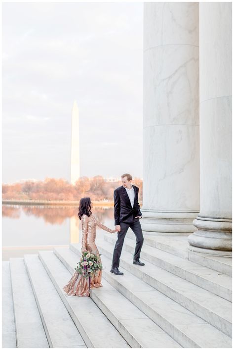 Washington DC Wedding Photographer | Lincoln Memorial Engagement | D.C. Engagement Photos Dc Wedding Photos, Dc Engagement Photos, Dc Monuments, Dc Photography, Photography Essentials, Jefferson Memorial, And So It Begins, Lincoln Memorial, Photographs Ideas